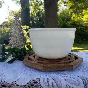 GE Vintage Milk Glass Ribbed Mixer Bowl